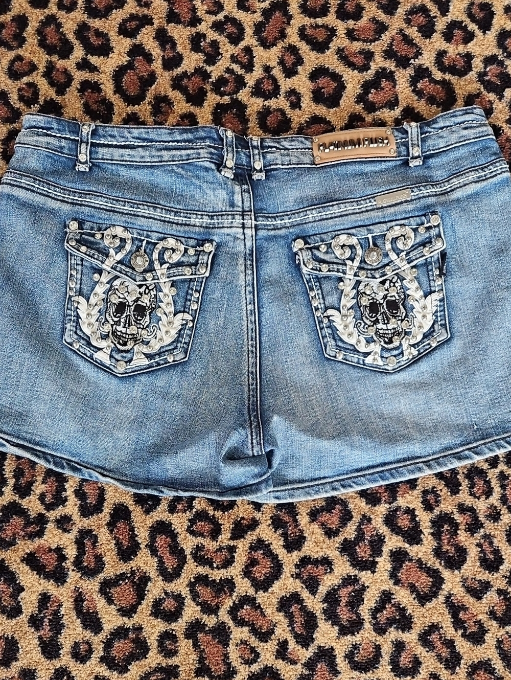 Crystal Studded Denim Shorts